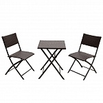 Набор мебели складной Romantica искусственный ротанг (2 стула и круглый стол)