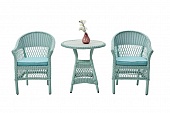 Набор мебели Kaliforniya искусственный ротанг голубой (стол и 2 кресла)